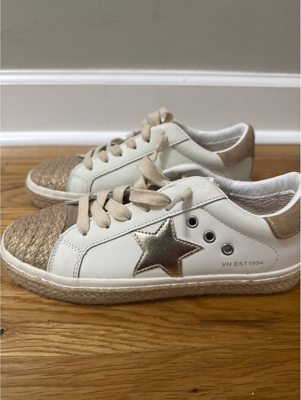 VINTAGE HAVANA TAUPE MULTI RAFFIA SNEAKER Size 7.5